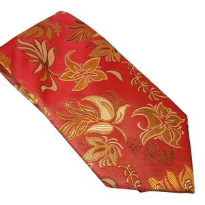 "Why Not Tie" Tie by Larritus Red Gold 100% Microfiber